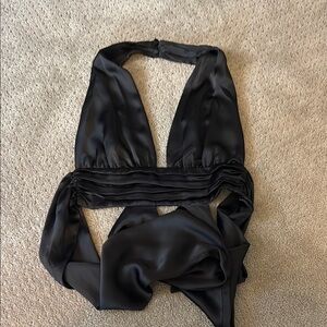 Zara Elegant Black Halter Top